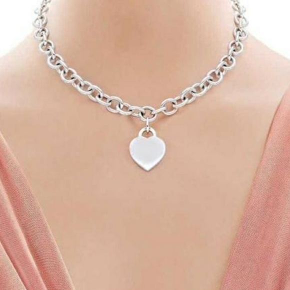 ❗SOLD❗Tiffany & Co. Heart Tag Chain Link Necklace - Picture 2 of 16